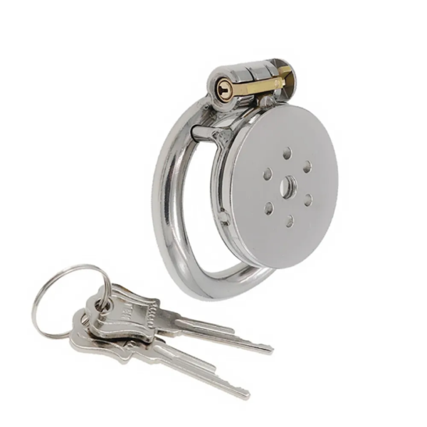 disc lock utlra flat chastity cage for men