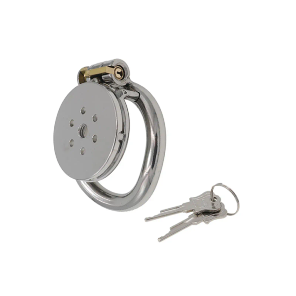 disc lock utlra flat chastity cage for men