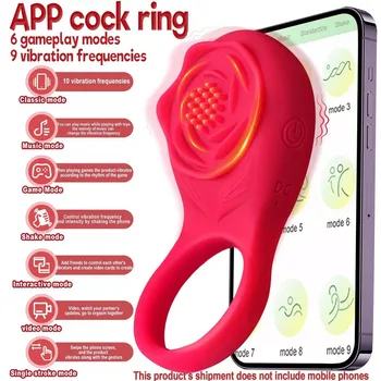 Passionate App-Controlled Clit and Nipple Stimulator Vibrating Ring with Ejaculation Delay